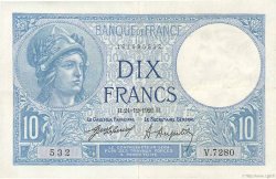 10 Francs MINERVE FRANCE  1920 F.06.04 XF-