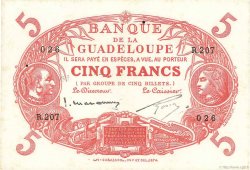 5 Francs Cabasson rouge GUADELOUPE  1943 P.07c SUP+