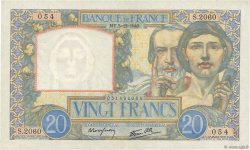 20 Francs TRAVAIL ET SCIENCE FRANKREICH  1940 F.12.10 VZ