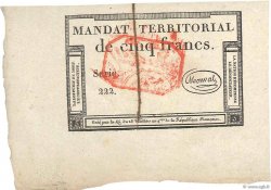 5 Francs Monval cachet rouge FRANKREICH  1796 Ass.63c fST