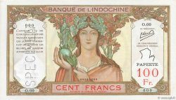 100 Francs Spécimen TAHITI  1956 P.14cS UNC-