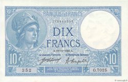 10 Francs MINERVE FRANCE  1920 F.06.04 AU