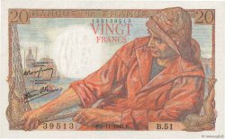 20 Francs PÊCHEUR FRANKREICH  1942 F.13.04 VZ+