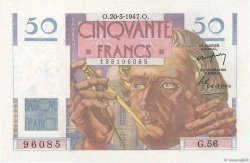 50 Francs LE VERRIER FRANCIA  1947 F.20.07 FDC