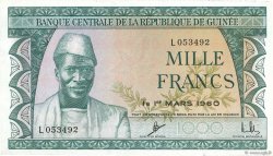 1000 Francs GUINEA  1960 P.15a AU-