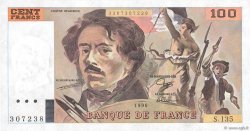100 Francs DELACROIX imprimé en continu FRANCIA  1990 F.69bis.01a SC+