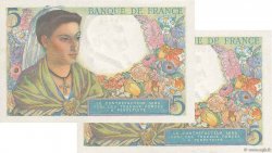 5 Francs BERGER Consécutifs FRANCIA  1943 F.05.02 AU