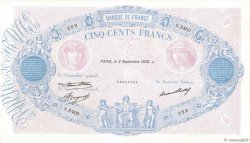 500 Francs BLEU ET ROSE FRANCE  1936 F.30.37 VF
