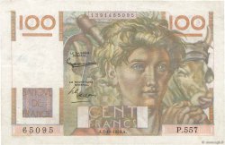 100 Francs JEUNE PAYSAN filigrane inversé FRANCIA  1953 F.28bis.03 q.BB