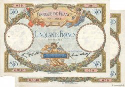 50 Francs LUC OLIVIER MERSON Consécutifs FRANCIA  1928 F.15.02