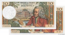 10 Francs VOLTAIRE Consécutifs FRANCE  1963 F.62.03 AU
