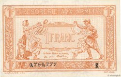 1 Franc TRÉSORERIE AUX ARMÉES 1917 FRANCE  1917 VF.03.11 AU-