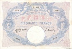 50 Francs BLEU ET ROSE FRANKREICH  1923 F.14.36 SS