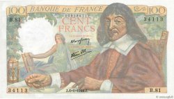 100 Francs DESCARTES FRANKREICH  1944 F.27.04 ST