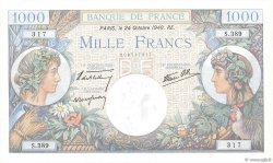1000 Francs COMMERCE ET INDUSTRIE FRANCE  1940 F.39.01 NEUF