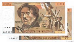 100 Francs DELACROIX Consécutifs FRANCIA  1978 F.68.03 q.FDC