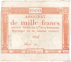 1000 Francs FRANCIA  1795 Ass.50a MBC