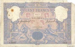 100 Francs BLEU ET ROSE FRANKREICH  1909 F.21.24