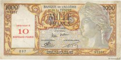 10 NF sur 1000 Francs ALGERIEN  1958 P.112 SS