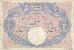 50 Francs BLEU ET ROSE FRANCE  1907 F.14.19 pr.TB