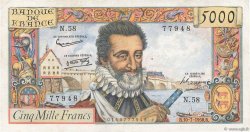 5000 Francs HENRI IV FRANCE  1958 F.49.07