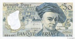 50 Francs QUENTIN DE LA TOUR Petit numéro FRANCIA  1992 F.67.19a