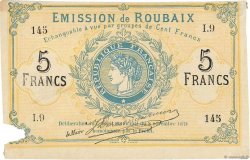 5 Francs FRANCE regionalismo e varie Roubaix 1871 JER.59.55D MB