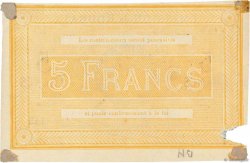 5 Francs FRANCE regionalismo e varie Roubaix 1871 JER.59.55D MB