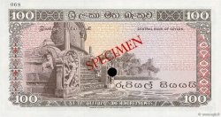 100 Rupees Spécimen CEILáN  1977 P.082s FDC