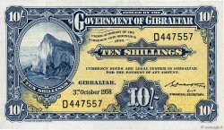 10 Shillings GIBILTERRA  1958 P.17