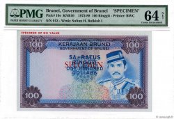 100 Dollars Spécimen BRUNEI  1972 P.10s UNC-