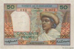 50 Francs MADAGASKAR  1950 P.045b fVZ