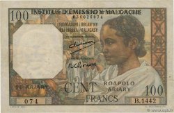 100 Francs - 20 Ariary MADAGASCAR  1961 P.052 BB