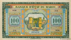 100 Francs MOROCCO  1943 P.27a VF+
