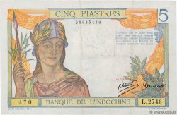 5 Piastres FRENCH INDOCHINA  1946 P.055c VF+