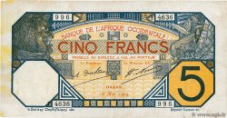 5 Francs DAKAR FRENCH WEST AFRICA Dakar 1929 P.05Bf MBC