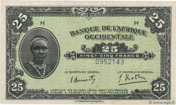 25 Francs FRENCH WEST AFRICA  1942 P.30a MBC