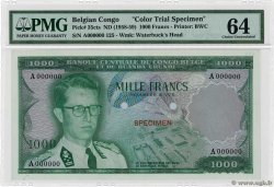 1000 Francs Spécimen BELGISCH-KONGO  1958 P.35cts ST