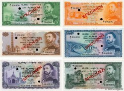 Lot de 6 billets Spécimen ETHIOPIA  1961 P.LOT UNC