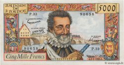 5000 Francs HENRI IV FRANCE  1958 F.49.05 TTB