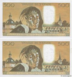 500 Francs PASCAL Consécutifs FRANCIA  1991 F.71.46 FDC