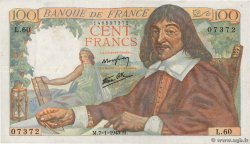 100 Francs DESCARTES FRANKREICH  1943 F.27.03 SS
