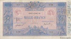 1000 Francs BLEU ET ROSE FRANCIA  1911 F.36.25 MB