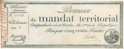 500 Francs avec série FRANCE  1796 Ass.62b XF+