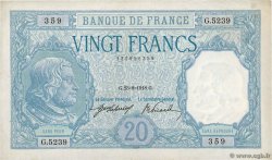 20 Francs BAYARD FRANCE  1918 F.11.03 XF-