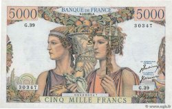 5000 Francs TERRE ET MER FRANCIA  1951 F.48.03 EBC