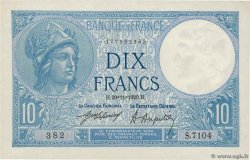 10 Francs MINERVE FRANCIA  1920 F.06.04 EBC