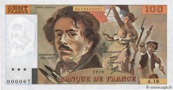 100 Francs DELACROIX modifié Petit numéro FRANCE  1979 F.69.03A19