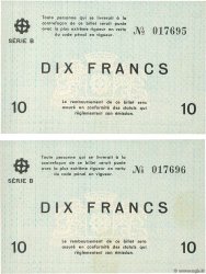 10 Francs Consécutifs FRANCE régionalisme et divers Mulhouse 1940 BU.50.02 pr.NEUF