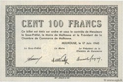 100 Francs  FRANCE regionalism and various Mulhouse 1940 BU.53.03